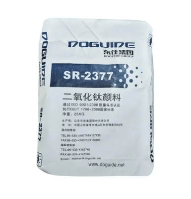 DOGUIDE SR-2377 रूटाइल टाइटेनियम डाइऑक्साइड उच्च सफ़ेदता और उत्कृष्ट जल विसारकता के लिए Zr-Al अकार्बनिक कोटिंग के साथ