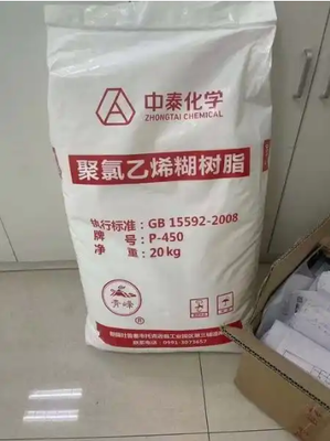 Zhongtai P-450 मध्यम K-मूल्य वाली पीवीसी पेस्ट राल कम चिपचिपाहट और कम अवशिष्ट वीसीएम के साथ नरम पीवीसी उत्पादों के लिए
