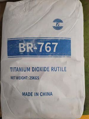 BR-767 रूटाइल टाइटेनियम डाइऑक्साइड TiO2 रंगद्रव्य Si-Al कम्पोजिट कोटिंग के साथ, उच्च रूटाइल रूपांतरण ≥98.5%, और 0.22-0.28μm कण आकार